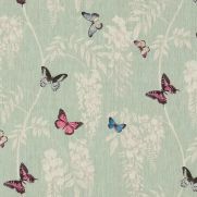 Sample-Wisteria & Butterfly Linen Fabric Sample