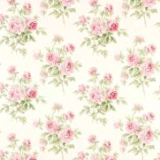 Adele Cotton Fabric Rose Pink Cream Floral