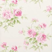 Adele Wallpaper Raspberry Pink Ivory Green Floral