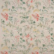 Almora Embroidered Fabric Red Yellow Floral