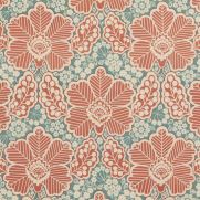 Arbour Cotton Fabric Rustic Red Blue Floral