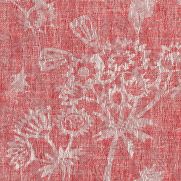 Astrea Linen Fabric Red Floral