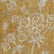 Astrea Linen Fabric Yellow Floral