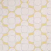 Azteque Linen Fabric Pale Blue Yellow Grey