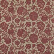 Berwick Embroidered Fabric Red Floral