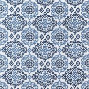 Blue and White Embroidered Fabric