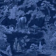 Blue Chinese Toile Wallpaper