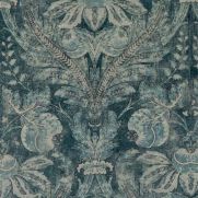 Blue Velvet Damask Fabric