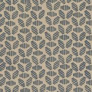Bumble Bee Linen Fabric Indigo Blue