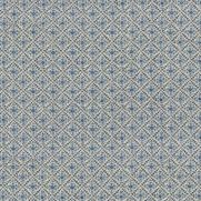 Camden Trellis Linen Fabric Blue