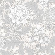 Camille Floral Wallpaper Grey Neutral