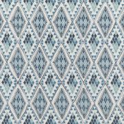 Castelo Embroidered Cotton Fabric Indigo Blue