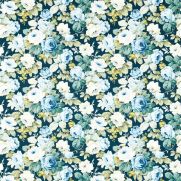 Chelsea Cotton Fabric Forest Green Indigo Blue