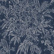 Cherry Orchard Wallpaper Indigo Blue Floral