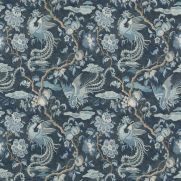 Chifu Linen Fabric Indigo Blue Printed