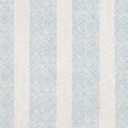 Clipperton Stripe Linen Fabric Blue on Natural