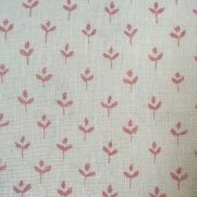 Coco Linen Fabric Faded Red Floral Print