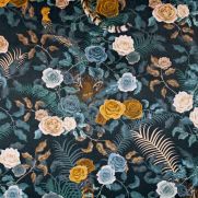 Bengal Rose Garden Velvet Fabric