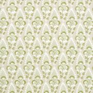 Cornwall Linen Fabric Green and Beige Floral
