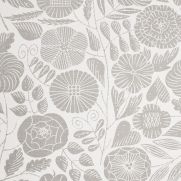 Eden Linen Fabric Smoke Grey Floral