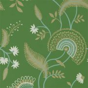 Emerald Green Floral Wallpaper