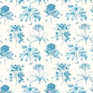 Etchings and Roses Fabric China Blue Floral
