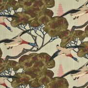 Flying Ducks Linen Fabric