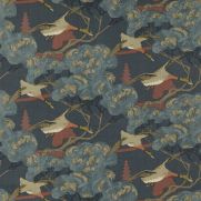 Sample-Flying Ducks Linen Fabric Sample
