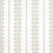 Fern Stripe Linen Fabric Beige Grey