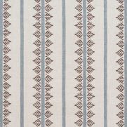 Fern Stripe Linen Fabric Blue and Brown