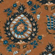 Flourish Wallpaper Sienna Brown Blue Black