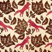 Foxy Fabric in brown and red