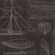 Sample-Deauville Sketched Ships Wallpaper Sample