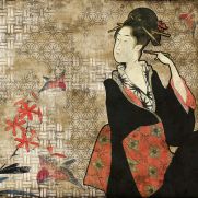 Geisha Graffiti Mural Wallpaper