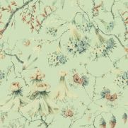 Grandma's Tapestry Wallpaper Green Floral