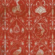 Hunter's Tapestry Wallpaper Red Neutral Trellis