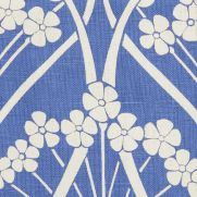 Ianthe Flower Linen Fabric Lapis