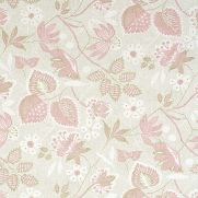 Indienne Hazel Linen Fabric Blush Pink and Green