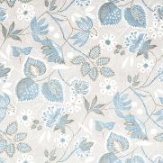 Indienne Hazel Linen Fabric Spa Blue Grey
