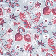 Indienne Hazel Wallpaper in Red and Blue