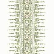 Javanese Stripe Wallpaper in Green and White