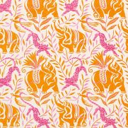 La Jungle Wallpaper Fuchsia Pink Orange