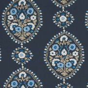 Lalita embroidered Fabric Dark Blue Floral