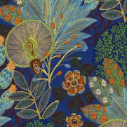 Lithops Embroidery Fabric Blue