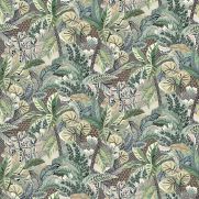Maranta Outdoor Fabric Leafy Green Grey