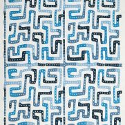 Moonstone Embroidered Fabric Saphire Blue Abstract