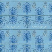 Mykonos Villa Motif Wallpaper Azure Blue