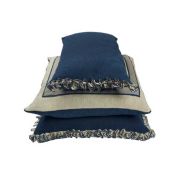 Blue Frilled Oblong Cushion