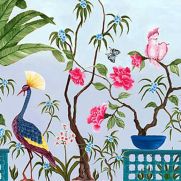 Sample-Neo Tea Garden Mural Wallpaper Sample