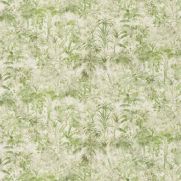 Palm Tree Toile Cotton Fabric Fern Green
